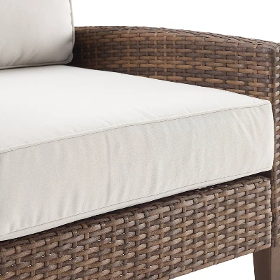 Capella Outdoor Wicker Sofa - Cream/Brown - Crosley - Image 9