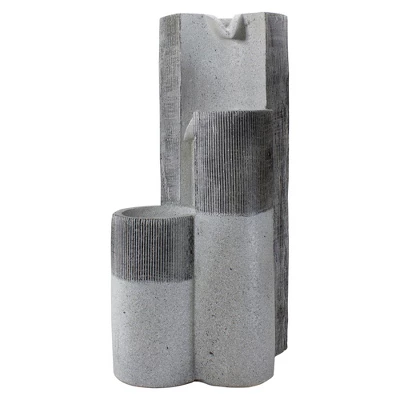 Northlight 24" Gray Speckled Modern Style 3-Tier Rainfall Outdoor Water Fountain - Image 3