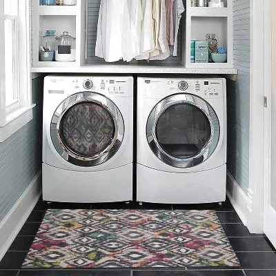 Govan Washable Outdoor Rug Ivory/Charcoal - Linon - Image 8