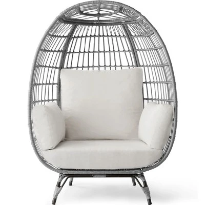 Best Choice Products Wicker Egg Chair Oversized Indoor Outdoor Patio Lounger W/ Steel Frame, 440lb Capacity - Image 11