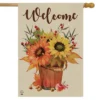 Fall Sunflowers Burlap House Flag 28" X 40" Briarwood Lane