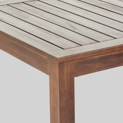 Geelong 7pc Acacia Wood & Wicker Patio Dining Set - Brown - Christopher Knight Home - Image 6