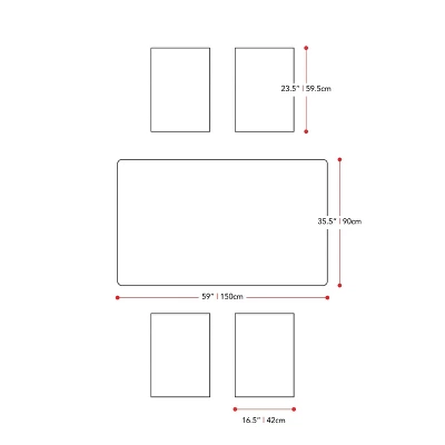 5pc Outdoor Dining Set - Natural - CorLiving - Image 7