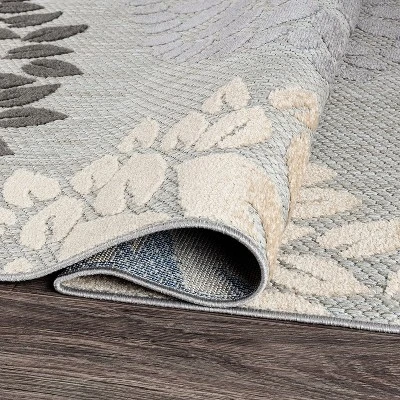 World Rug Gallery Brescia Modern Floral Circles Indoor/Outdoor Area Rug - Image 3