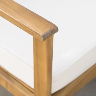 Luciano Acacia Wood Bench - Brown/Cream - Christopher Knight Home - Image 3