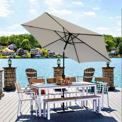 9' Aluminum Outdoor Patio Umbrella With Carry Bag - Wellfor - Image 6