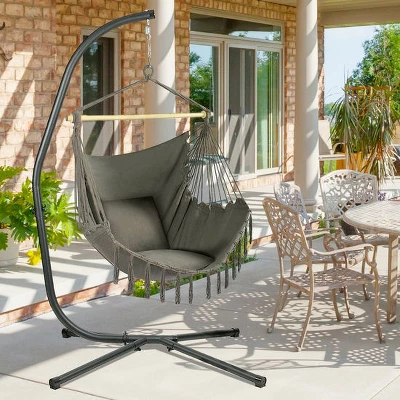 Hammock Steel C Stand -Stand For Hanging Hammock Chairs - 300 Pound Capacity, Black - Image 7