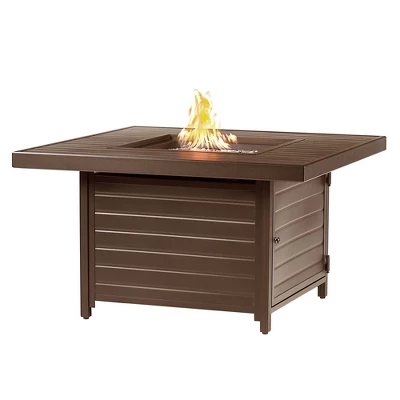 42" Square Aluminum 55000 BTUs Propane Paneled Fire Table With 2 Covers - Oakland Living - Image 10