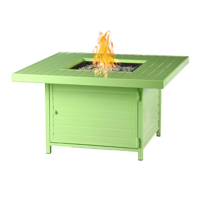 42" Square Aluminum 55000 BTUs Propane Paneled Fire Table With 2 Covers - Oakland Living - Image 13