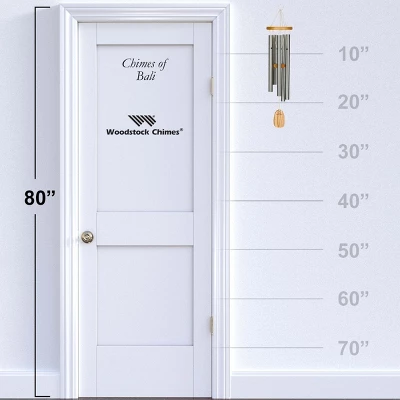 Woodstock Wind Chimes Signature Collection, Chimes Of Bali, 25'' Silver Wind Chime BWS - Image 3