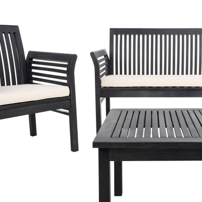 Carson 4pc Outdoor Set - Black/White - Safavieh - Image 2