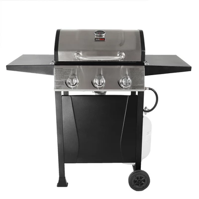Grill Boss GBC1932M Outdoor BBQ 3 Burner Propane Gas Grill For Barbecue Cooking With Top Cover Lid, Wheels, And Side Storage Shelves, Black - Image 3