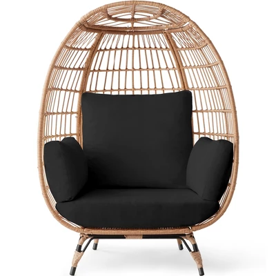 Best Choice Products Wicker Egg Chair Oversized Indoor Outdoor Patio Lounger W/ Steel Frame, 440lb Capacity - Image 7
