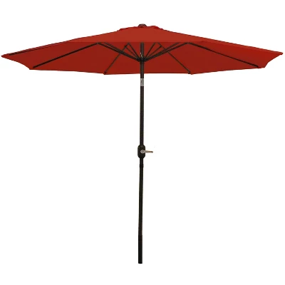 Sunnydaze Decor Sunnydaze Outdoor Aluminum Patio Table Umbrella With Polyester Canopy And Push Button Tilt And Crank - 9' - Image 15