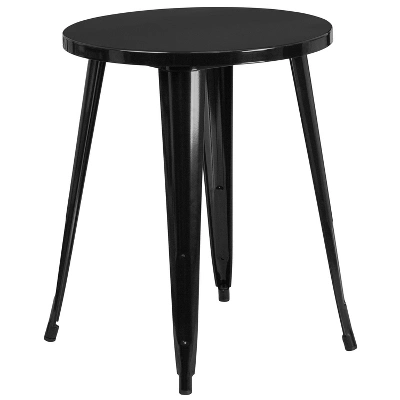 Merrick Lane Calgary 24" Round Metal Table For Indoor And Outdoor Use - Image 6