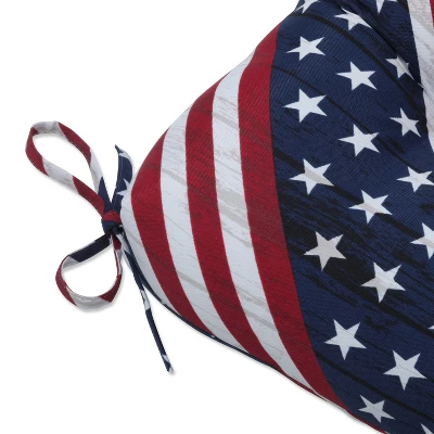 44" X 18" Outdoor/Indoor Tufted Bench/Swing Cushion Major Americana Red - Pillow Perfect - Image 2