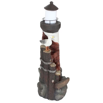 Sunnydaze Decor Sunnydaze 36"H Electric Polyresin Gull's Cove Lighthouse Outdoor Water Fountain With LED Light - Image 8