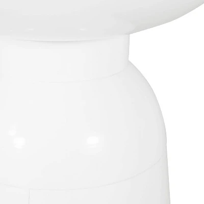 Pelon Outdoor Round Iron Side Table White - Christopher Knight Home: Modern Patio Furniture, No Assembly Required - Image 5