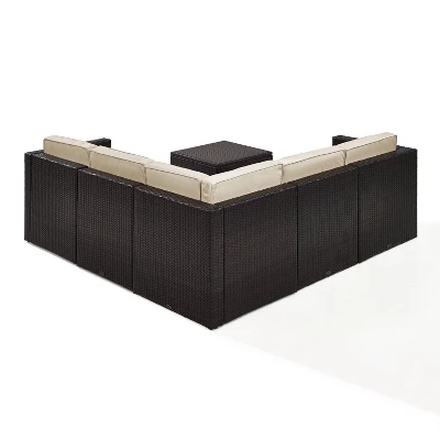 Palm Harbor 6pc All-Weather Wicker Patio Seating Set - Sand - Crosley - Image 3