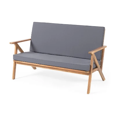 Panama 4pc Acacia Wood Patio Chair Set - Teak Finish - Christopher Knight Home - Image 3