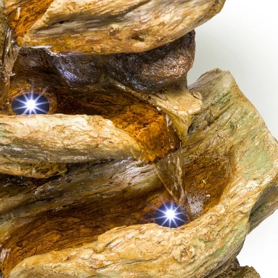 4 Tier Tree Trunk Log Fountain Brown/Gray - Alpine Corporation - Image 5