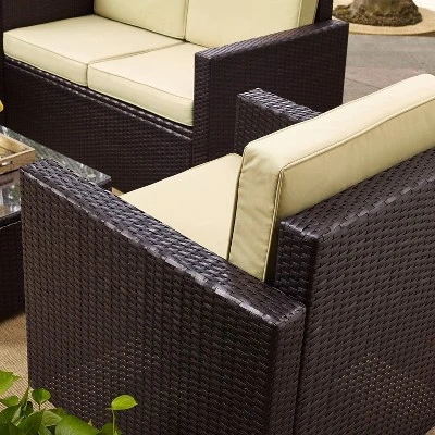Palm Harbor 5pc Outdoor Wicker Conversation Set - Sand - Crosley - Image 5