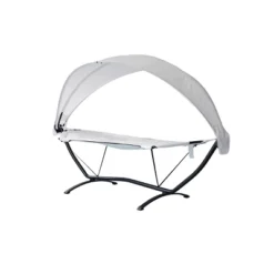 Sea Breeze Luxury Steel Frame Lounger With Canopy - Blue Wave