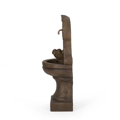 Fraser Outdoor 2-Tier Single Spout Fountain - Light Brown - Christopher Knight Home - Image 3