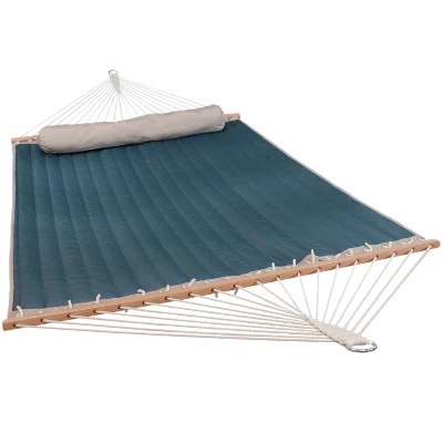 Sunnydaze Decor Sunnydaze Heavy-Duty 2-Person Quilted Designs Fabric Hammock With Spreader Bars And Detachable Pillow - 440 Lb Weight Capacity - Image 7