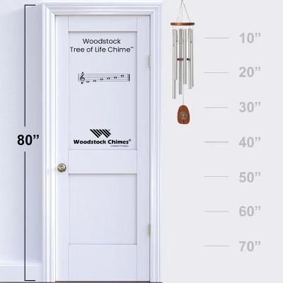 Woodstock Wind Chimes Signature Collection, Woodstock Tree Of Life Chime, 37'', Silver Wind Chimes For Outdoor, Patio, Home Or Garden Decor TOLB - Image 3