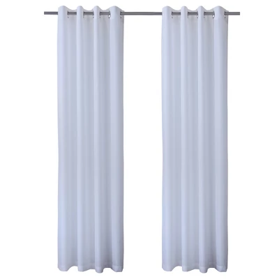 Commonwealth Seascapes Light Filtering Satiny Look And Feel Provide Privacy Grommet Outdoor Panel Pair White