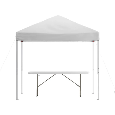 Emma And Oliver Outdoor Event/Tailgate Tent Set With Pop Up Event Canopy And Wheeled Case And Bi-Fold Table With Carrying Handle - Image 2
