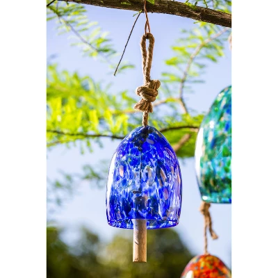 Evergreen Art Glass Speckle Deep Blue Bell Chime