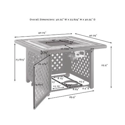 Bradenton 5pc Outdoor Wicker Armless Chair & Fire Table Set - Crosley - Image 15