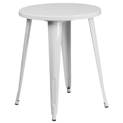 Merrick Lane Calgary 24" Round Metal Table For Indoor And Outdoor Use - Image 11
