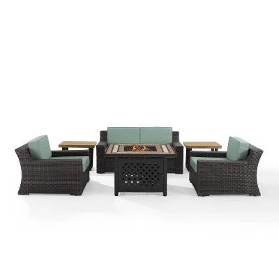 Beaufort 6pc Outdoor Wicker Conversation Set - Crosley