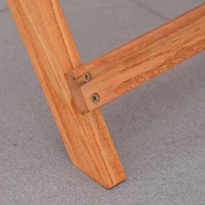 Outsunny 3 Piece Folding Patio Bistro Set, Wooden Outdoor Chairs And Table Set, Garden Dining Furniture For Poolside, Balcony, Teak - Image 4