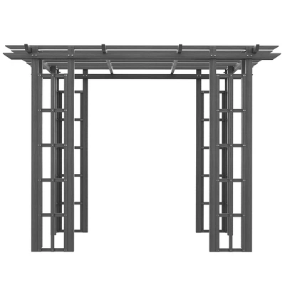 Outsunny 9' X 9' Vinyl Flat Top Pergola, Grape Trellis Outdoor Gazebo, For Garden, Patio, Backyard, Deck - Image 5