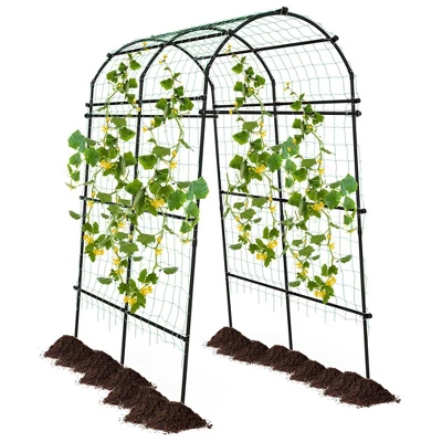 Costway 7.5FT Garden Arch Trellis Outdoor Plant Support Archway For Climbing Vine Flower - Image 9