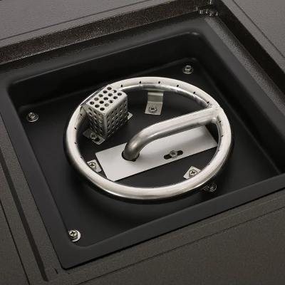 Darius 5pc Outdoor Set With 4 Wicker Swivel Chairs & Fire Pit Set - Brown/Navy/Hammered Bronze - Christopher Knight Home - Image 7