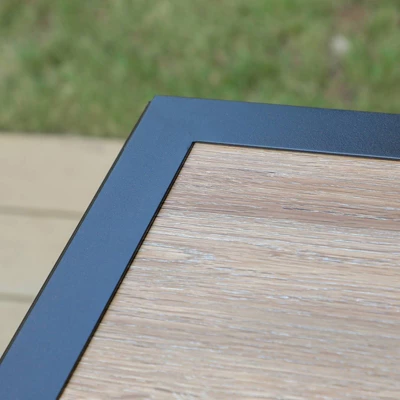 7pc Patio Set With Steel Table With 1.57" Umbrella Hole & Padded Sling C-Spring Arm Chairs - Captiva Designs - Image 4