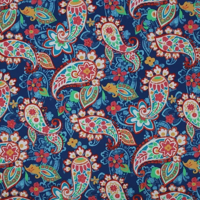 2pk Paisley Party Wicker Outdoor Seat Cushions Blue - Pillow Perfect
