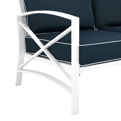 Kaplan Loveseat White/Navy - Crosley - Image 5