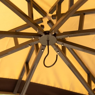 Outsunny 10' X 12' Outdoor Gazebo, Patio Gazebo Canopy Shelter W/ Double Vented Roof, Zippered Mesh Sidewalls, Solid Steel Frame - Image 5