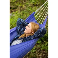 Stansport Malibu Nylon Packable Hammock 85" X 56" - Royal Blue