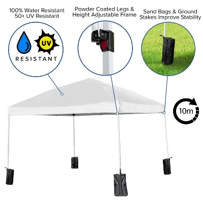 Emma And Oliver Portable Tailgate And Camping Set With Pop Up Event Canopy Tent With Wheeled Case And Folding Table With Benches Set - Image 3