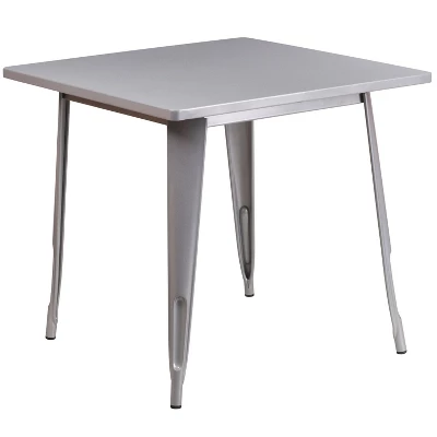 Merrick Lane Nash 31.5" Square Metal Table For Indoor And Outdoor Use - Image 16