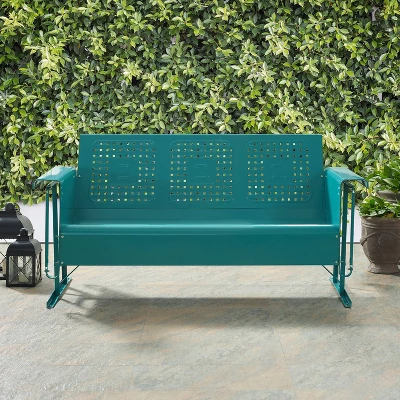 Bates Outdoor Sofa Glider - Turquoise - Crosley - Image 2