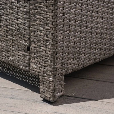 Puerta Wicker Loveseat Gray/Black - Christopher Knight Home - Image 4