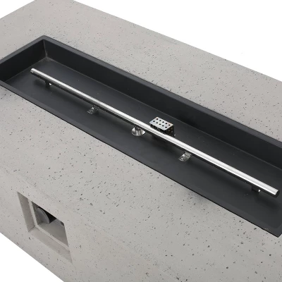 Cape Coral 5pc Aluminum And MGO Seating Set With Fire Table Khaki/Light Gray - Christopher Knight Home - Image 14